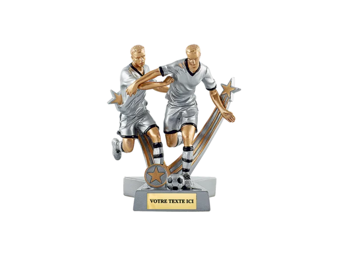 Trophee resine joueur foot double h.21 cm