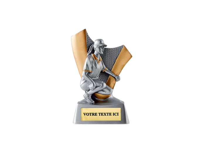 Trophee resine petanque femme h.10 cm