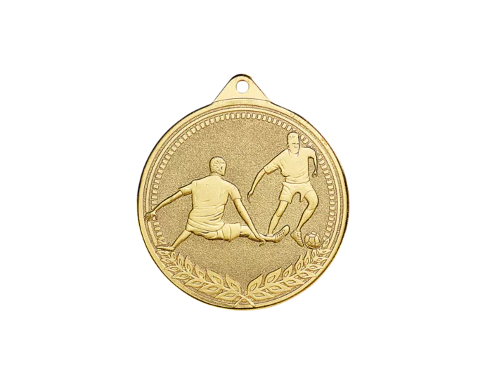 Medaille frappee fer foot 70mm or