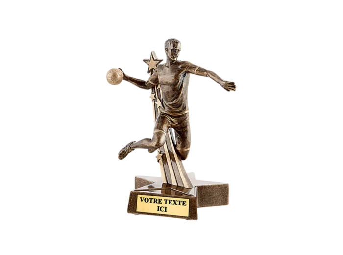 Trophee resine handball homme h. 21 cm
