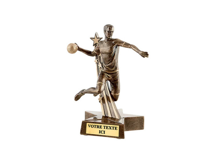 Trophee resine handball homme h. 21 cm
