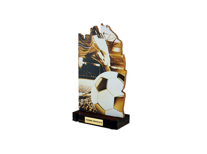 Trophee bois football h 22 cm