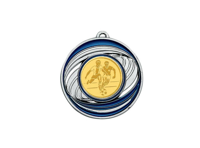 Medaille zamak diam50mm argt/bleu