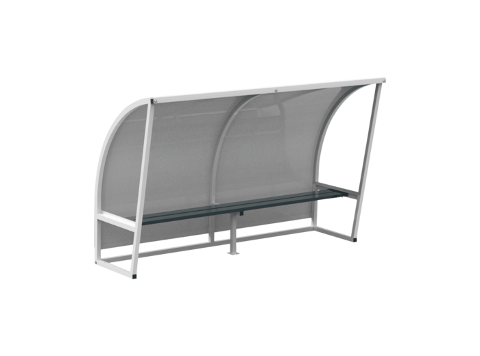 Abri de touche arriere tole et cotes transparent 6 m