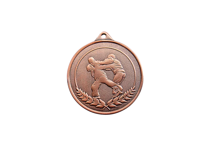 Medaille frappee bronze judo 50mm