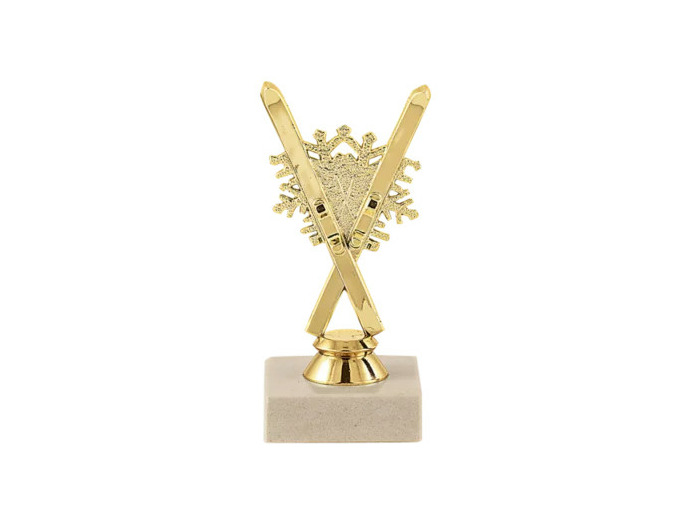 Trophee sujet plas or ski h 13 cm