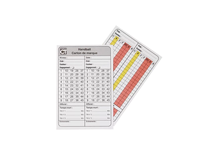 Cartes arbitrage handball