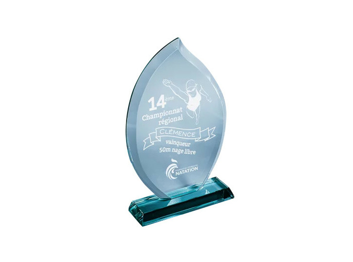 Trophee verre epaisseur 12mm h.26cm