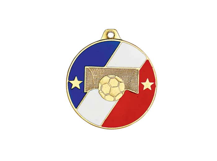 Medaille frappee fer foot 50mm or