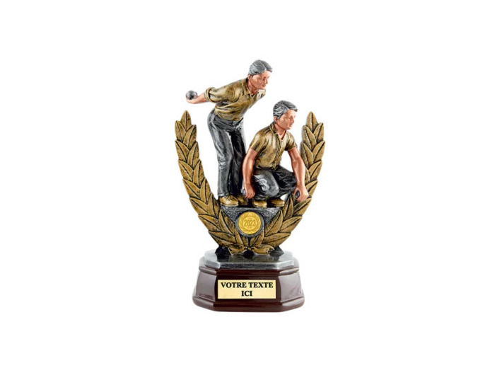 Trophee resine petanque doublette h. 26 cm