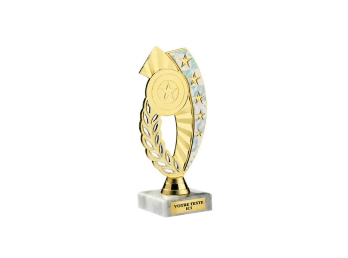 Petit trophee plastique monte or/bl