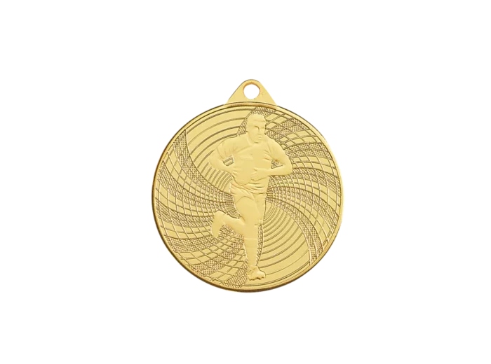 Medaille frappee fer rugby 50mm or