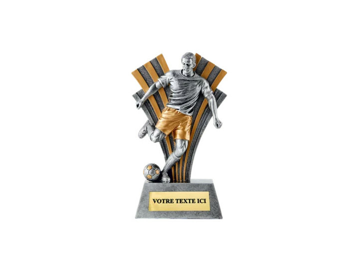 Trophee resine joueur foot 3d h.22cm