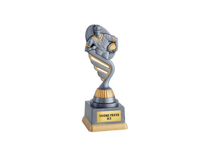 Trophee plastique rugby h 18 cm