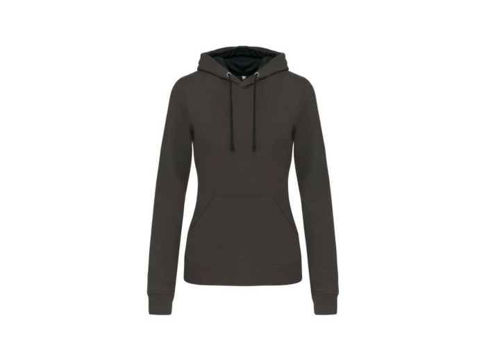Sweatshirt capuche contrastée femme