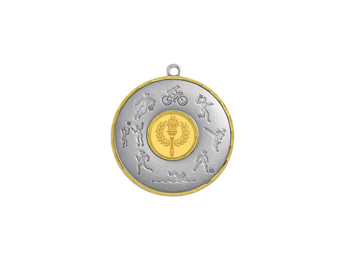 Medaille laiton diam 70mm argent