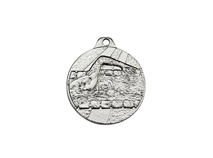 Medaille frappee fer argent natation d 32mm