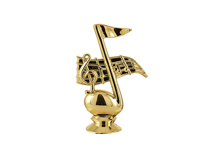 Sujet plastique or musique h. 11cm