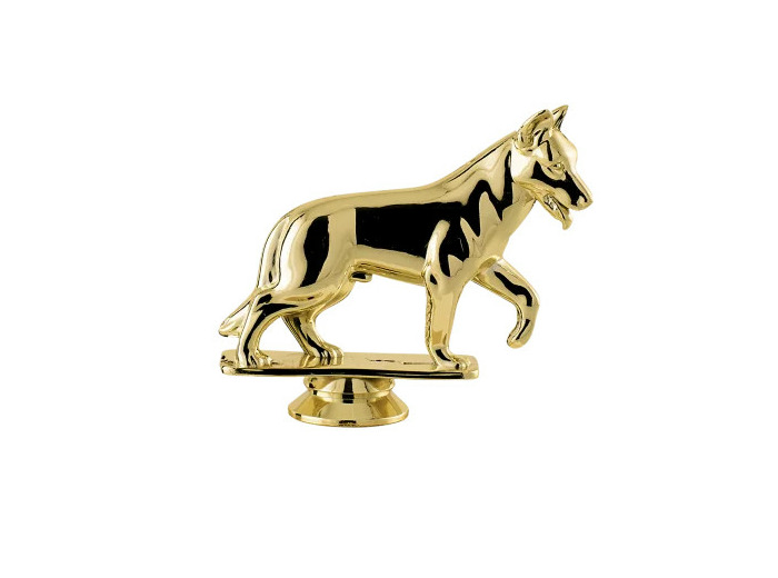 Sujet plastique or chien h. 9cm