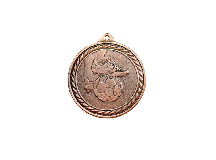 Medaille frappee bronze football 50mm