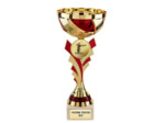 Coupe or/rouge h.31cm bol diam140mm
