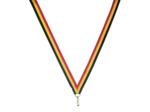 Ruban noir/jaune/rouge fin 80x1cm
