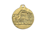Medaille frappee fer or natation d 32 mm