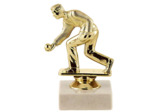 Trophee sujet plas or boule h 14 cm