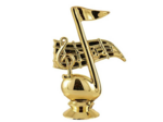 Sujet plastique or musique h. 11cm