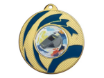 Medaille fer diam50mm or/bleu