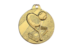 Medaille frappee fer or padel d 32 mm