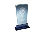 Trophee verre epais 10 mm h 24 cm