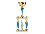 Trophee colonne or/bleu(e) hauteur
