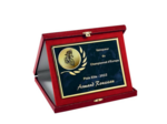 Ecrin rouge avec plaque alu 18x14cm