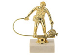 Trophee sujet plas or peche h 11 cm