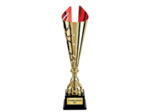 Coupe classique or/rouge h 43 cm
