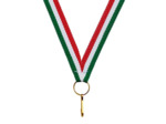 Ruban vert/blanc/rouge fin 80x1cm