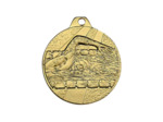 Medaille frappee fer or natation d 32 mm