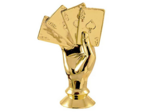Sujet plastique or carte h. 8cm