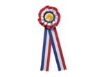 Rosette bleu/blanc/ro h.17cm-60mm