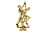 Sujet plastique or danse h. 13cm