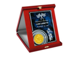 Ecrin rouge avec plaque alu 19x23cm