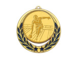 Medaille zamak diam70mm or/bleu