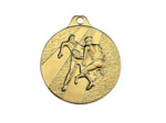 Medaille frappee fer or rugby d 32 mm