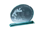 Trophee verre epaiss 10mm 25x21cm