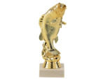 Trophee sujet plas or peche h 17 cm