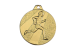 Medaille frappee fer or running d 32 mm