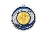 Medaille zamak diam50mm argt/bleu