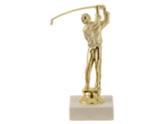 Trophee sujet plas or golf h 15 cm