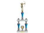 Trop colonne arg/bleu turq h 47cm